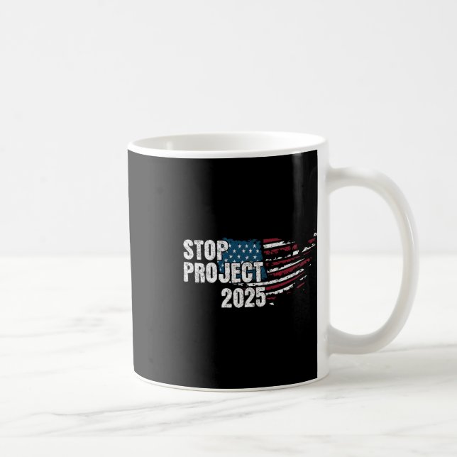 Project 2025 Anti Trump American Flagga Kaffemugg (Höger)