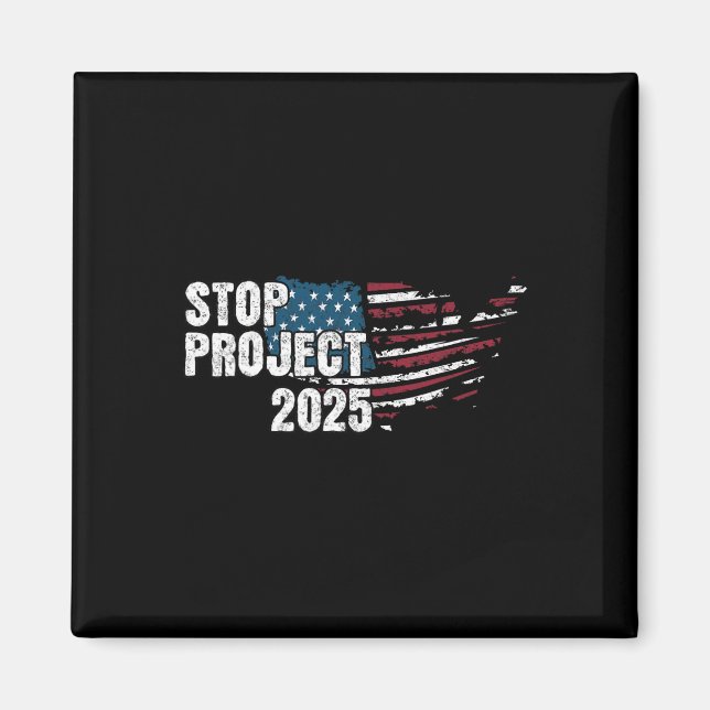 Project 2025 Anti Trump American Flagga Magnet (Framsidan)