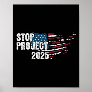 Project 2025 Anti Trump American Flagga Poster