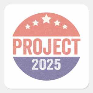 Project 2025 Trump American Patroitic USA Fyrkantigt Klistermärke