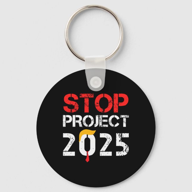 Project 2025 Trumps Project Anti Trump 3 Nyckelring (Framsida)