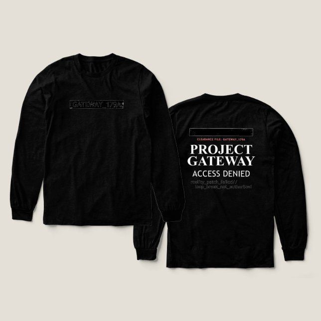 Project Gateway - ACCESS NEIED - Verklighetsglitch T Shirt (Design framsida och baksida)