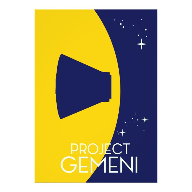 Project Gemini Space Art-illustration Fototryck (Framsidan)