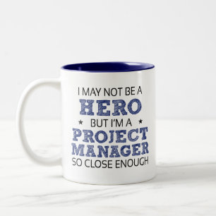 Project Manager Hero Humor Novelty Två-Tonad Mugg