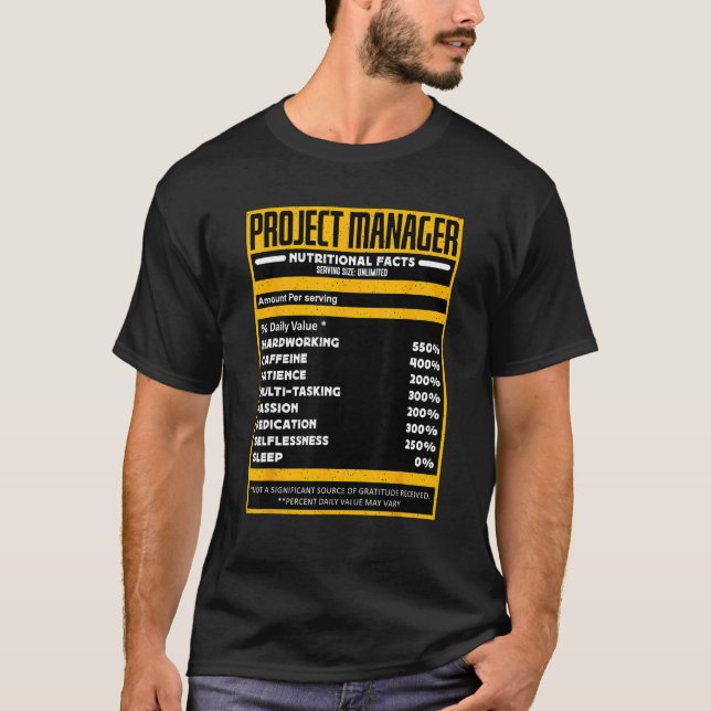 Project Manager Nutrition Lean Kanban Project Mana T Shirt (Framsida)