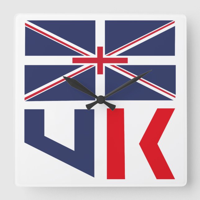 PROJECTED FLAG UK / ENGLAND BY MASANSER FYRKANTIG KLOCKA (Framsida)
