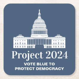 Projekt 2024 Omröstning för demokrati Underlägg Papper Kvadrat