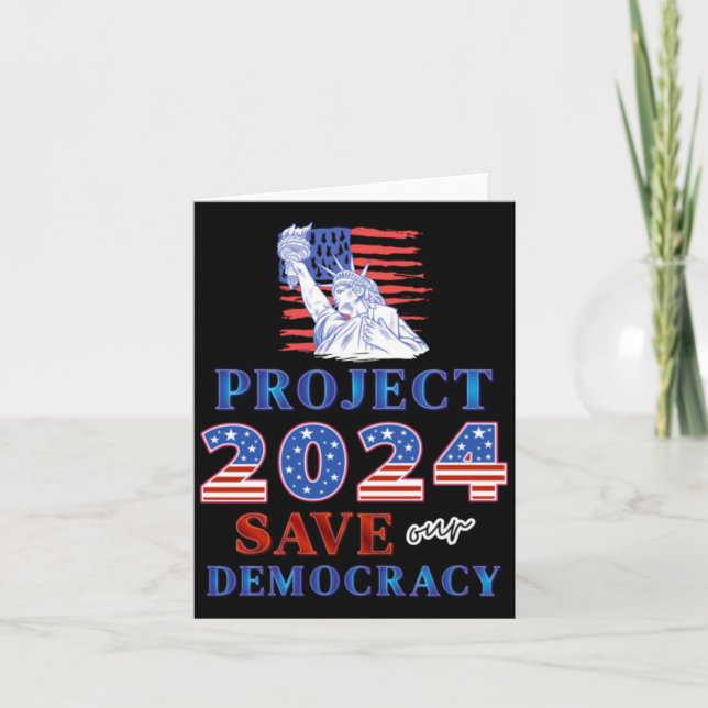 Projekt 2024 Spara Vår demokrati Kort (Framsida)