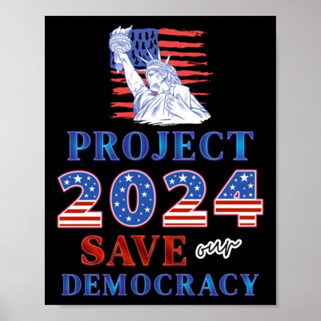Projekt 2024 Spara Vår demokrati Poster (Framsidan)
