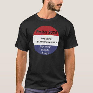 Projekt 2025 - felaktigt svar t shirt
