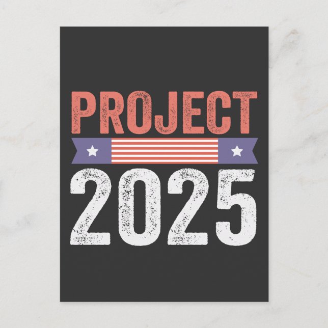 Projekt 2025: Trump American Patroitic T-Shirt Vykort (Framsida)