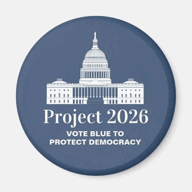 Projekt 2026 Rösta för demokrati Magnet (Framsidan)