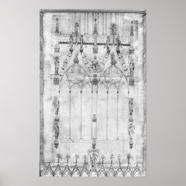 Projekt för katedralen, höjningen av västern poster (Framsidan)