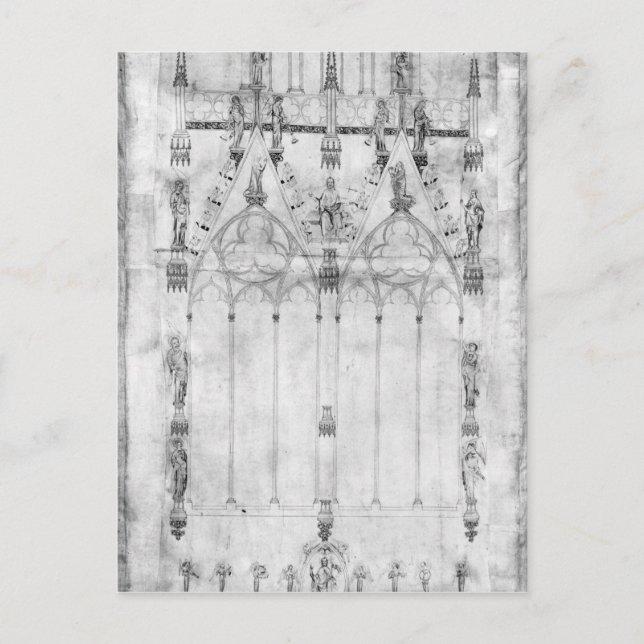 Projekt för katedralen, höjningen av västern vykort (Framsida)