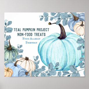 Projekt för livsmedelsallergi, Friendly Teal Pumpk Poster
