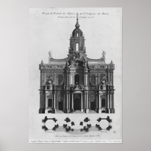 Projekt för Saint-Sulpices kyrka Poster