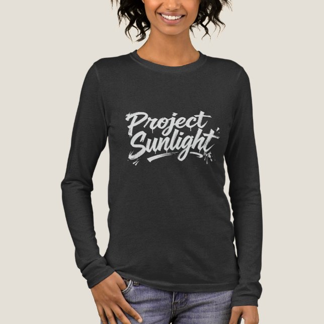 Projekt Sunlight Motiverande Pensel Skript Lång Sl T Shirt (Framsida)