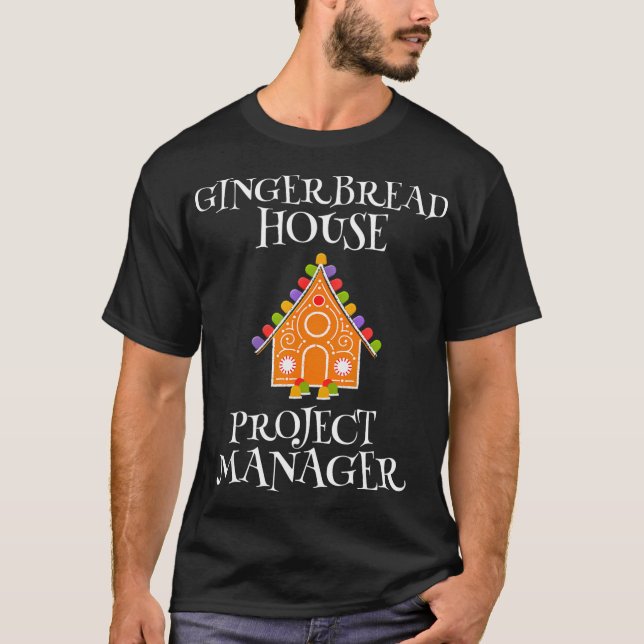 Projektansvarig för Gingerbröd House-dekorerar bak T Shirt (Framsida)