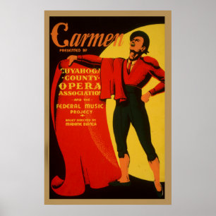 Projekterar federal musik för den Carmen operan Poster