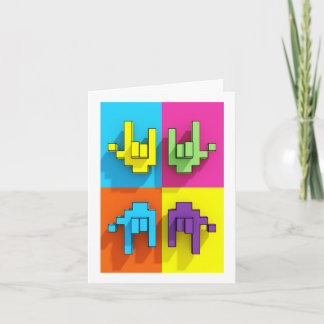 Projektionskort för ASL-teckenspråk för Pixel Kärl Kort