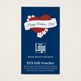 Projektionskort för Red Heart Mors dag-presentkort Visitkort