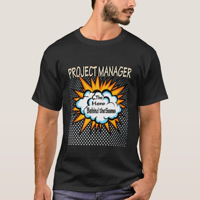 Projektledare - Funny Hero-jobb T Shirt (Framsida)
