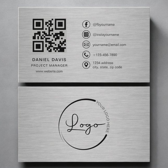 Projektledare Metall QR-kod Visitkort (Skapare uppladdad)