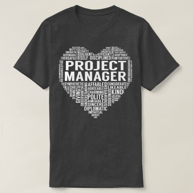 Projektledarens hjärta t shirt (Design framsida)