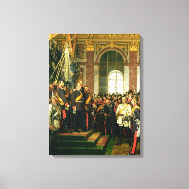 Proklamationen av Wilhelm som Kaiser Canvastryck (Framsida)