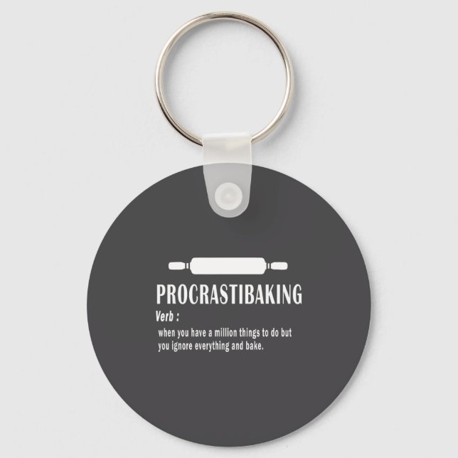 Prokrastibakning Rolig Definition - Bakälskare & Nyckelring (Framsida)