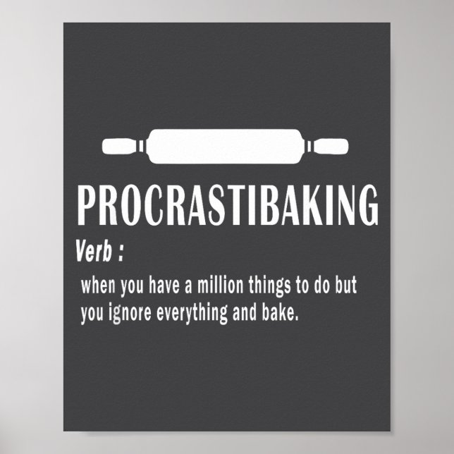 Prokrastibakning Rollig Definition - Bakälskare & Poster (Framsidan)