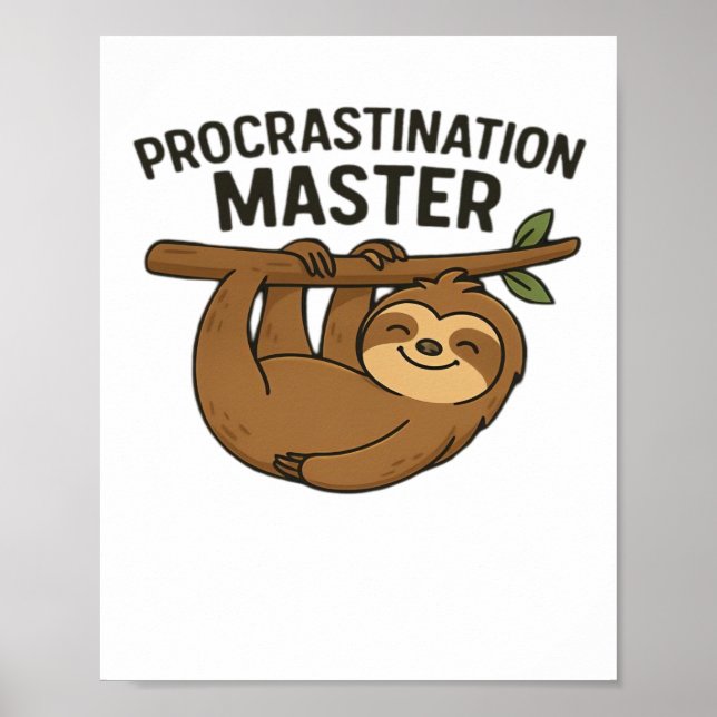 Prokrastinationsmästare Klassisk T-Shirt Poster (Framsidan)