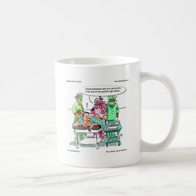 Proktolog förlorar mobiltelefon Roligt Kaffemugg (Höger)