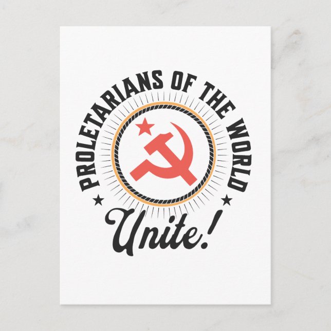 Proletarians of the World Unite! Vykort (Framsida)