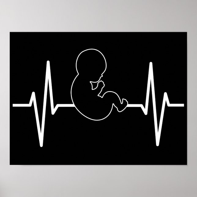 ProLife Baby Heartslag Pulse EKG: Christian Faith Poster (Framsidan)