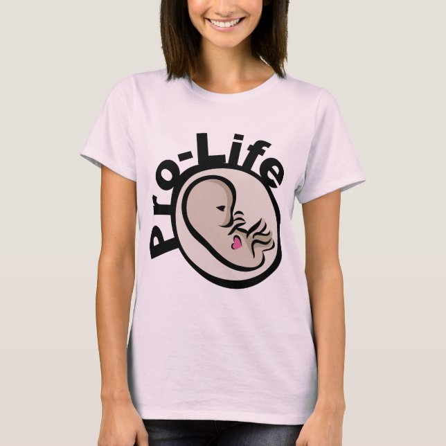ProLife Fetus Design T Shirt (Framsida)