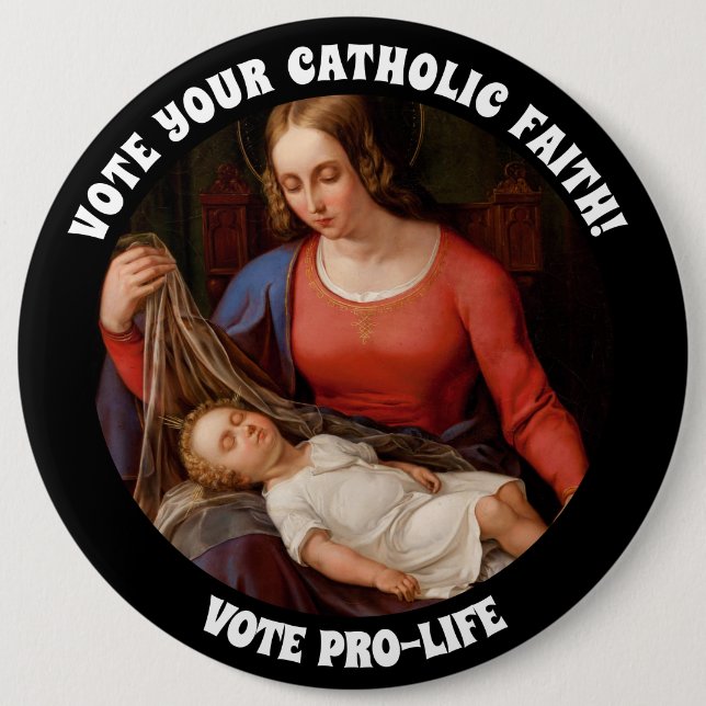 PROLIFE VOTE CATHOLIC VIRGIN MARY JESUS KNAPP (Framsida)