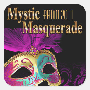 Prom 2011 Mystic maskerad Party Fyrkantigt Klistermärke