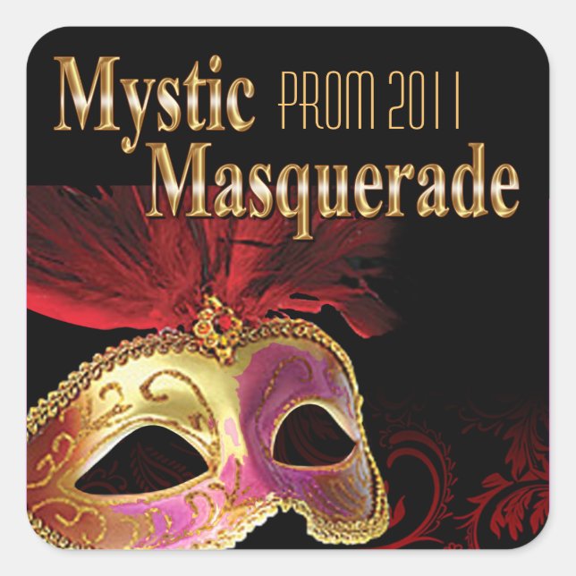 Prom 2011 Mystic MasqueraParty Fyrkantigt Klistermärke (Framsida)
