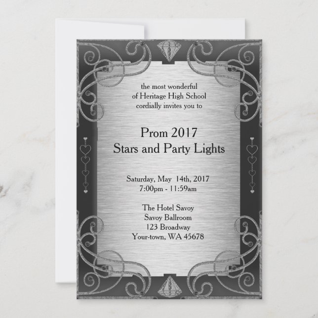 Prom 2017 Stars och Party Ljus, underbar-Gatsby Inbjudningar (Framsida)