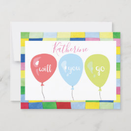 Prom Dance Promutation Balloon Kort