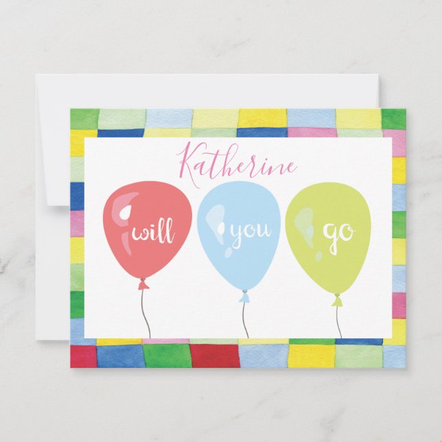 Prom Dance Promutation Balloon Kort (Framsida)
