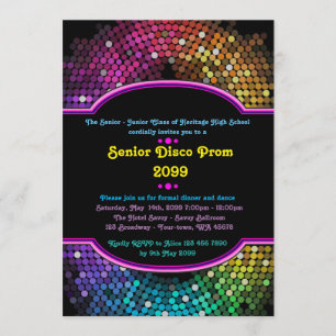 Prom-junior, Disco, Gatsby stil, Disco-ljus Inbjudningar