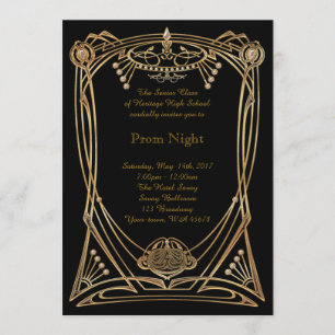 Prom Night elegant art-deco stil Inbjudningar