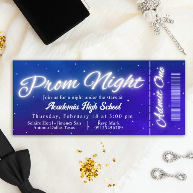 Prom Night - Under the Stars Ticket Invitation Inbjudningar (Prom Night - Under the Stars Ticket Invitation)