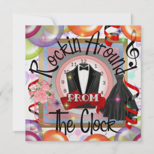 PROM Rockin' runt Klock Party - SRF Inbjudningar