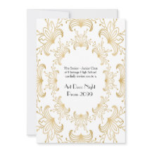 Prom Senior, Art Deco, Flowers Stylized, white gul