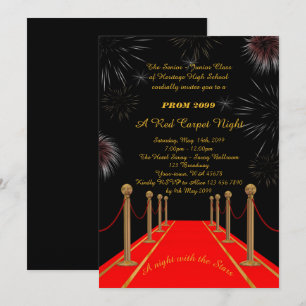 Prom Senior-Junior, Gatsby stil, Red Carpet Night Inbjudningar