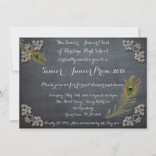 Prom Senior-Junior, krita, handskrift Inbjudningar
