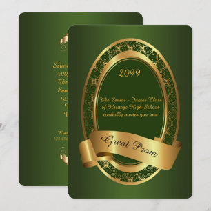 Prom Senior-Junior, Underbarare Prom,emerald grönt Inbjudningar